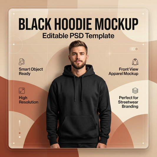 Black Hoodie PSD Mockup for Streetwear Branding